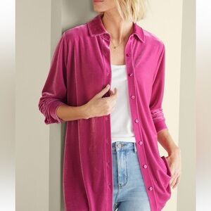Soft surroundings Velvet Boyfriend Tunic Shirt